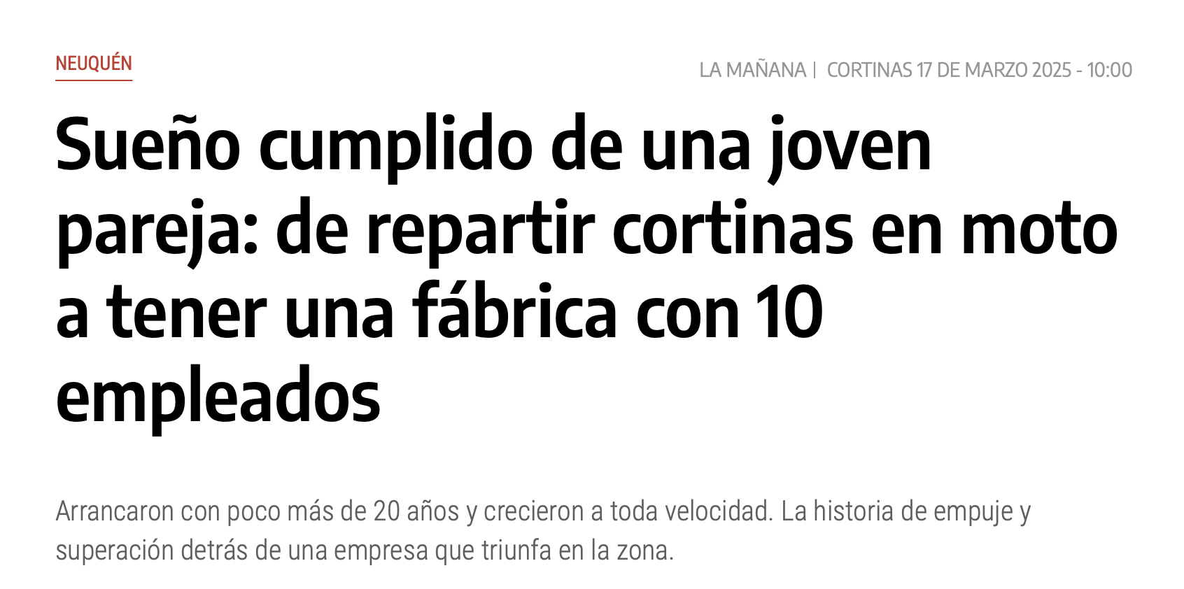 Nota periodística sobre Roller Make